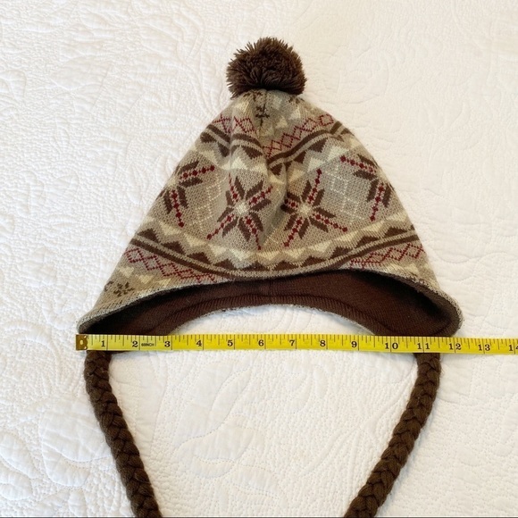 Lids Pom Pom Tassel Tie Fair Isle Knit Beanie - Picture 6 of 8